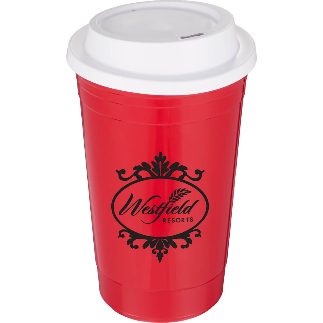 The Traveler Insulated Cup 16 oz. w/ Lid - SM-6544 Red