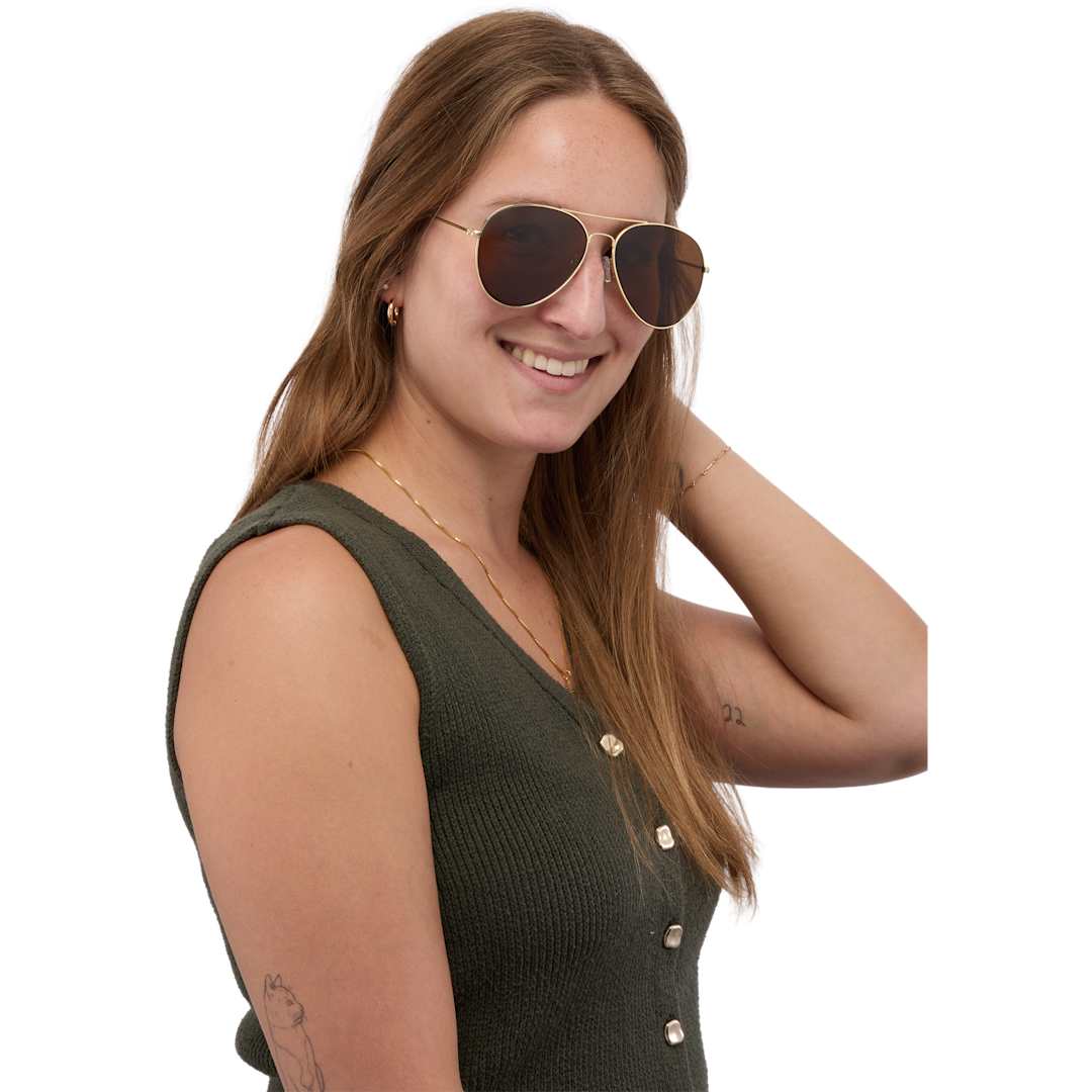 Stunkel Recycled Aviator Sunglasses - SM-7976 Gold