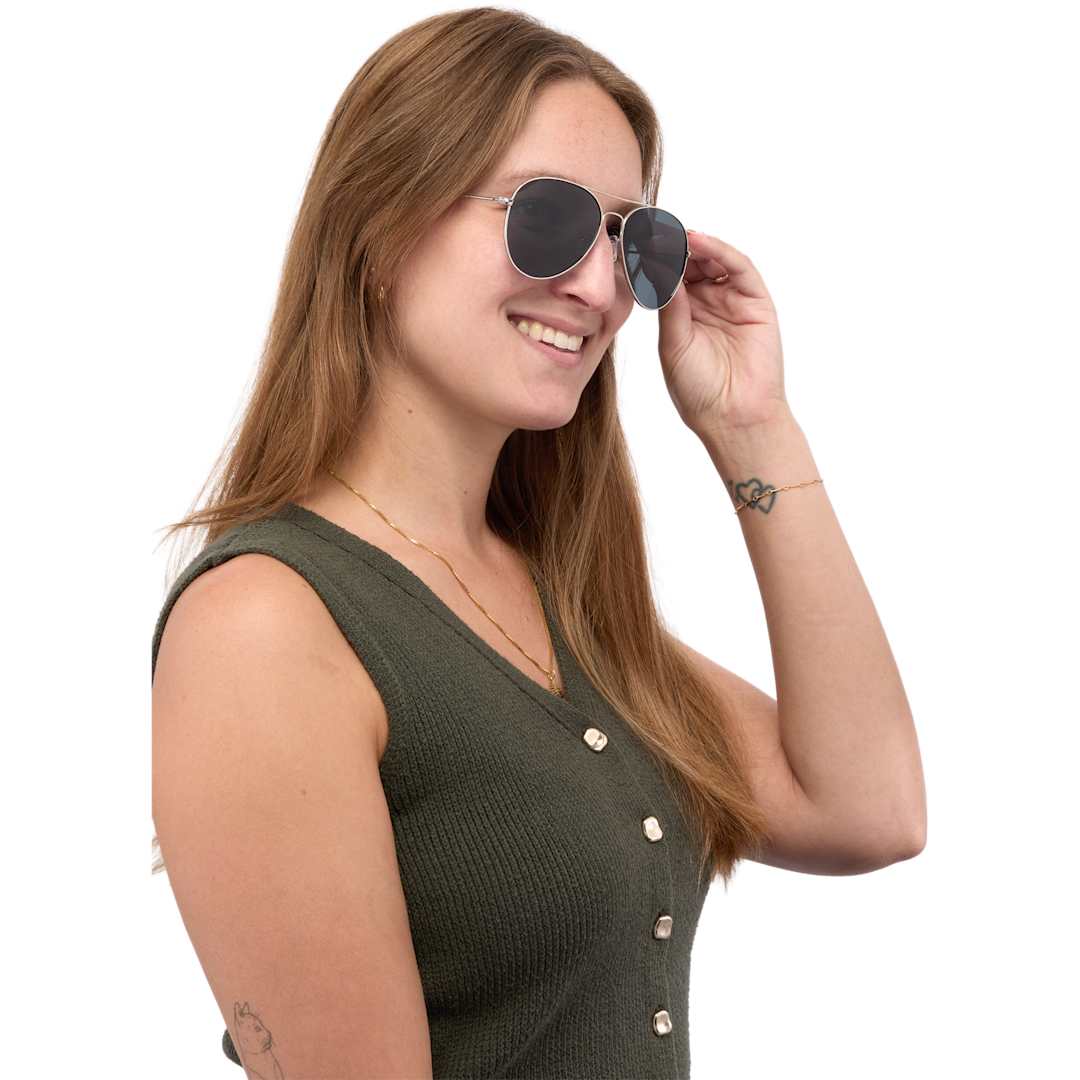 Stunkel Recycled Aviator Sunglasses - SM-7976 Silver