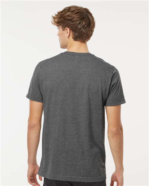 M&O Deluxe Blend V-Neck T-Shirt - 3543 - 3543M Heather Charcoal