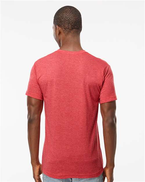 M&O Deluxe Blend V-Neck T-Shirt - 3543 - 3543M Heather Red