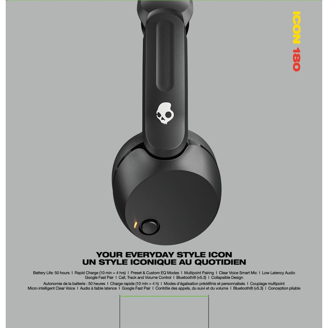 Skullcandy Skullcandy Icon 180 Bluetooth Headphones - 7196-34 Black