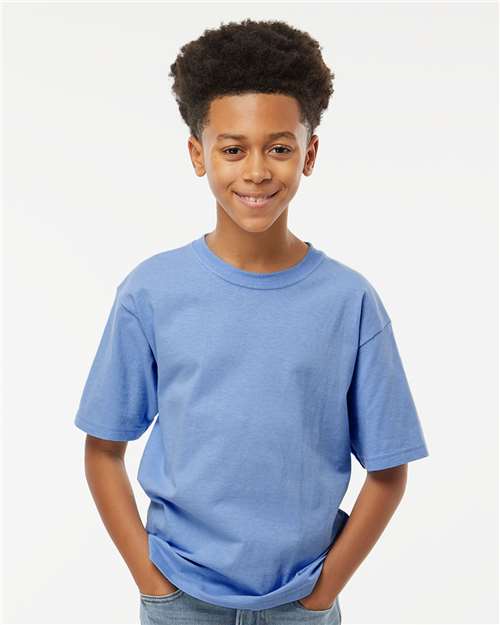 M&O Youth Deluxe Blend T-Shirt - 3544 - 3544M Heather Blue