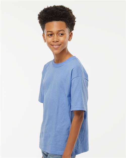 M&O Youth Deluxe Blend T-Shirt - 3544 - 3544M Heather Blue