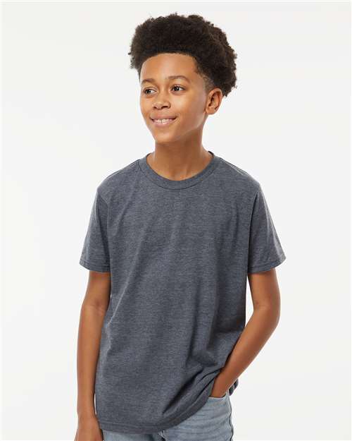 M&O Youth Deluxe Blend T-Shirt - 3544 - 3544M Heather Navy