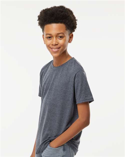 M&O Youth Deluxe Blend T-Shirt - 3544 - 3544M Heather Navy
