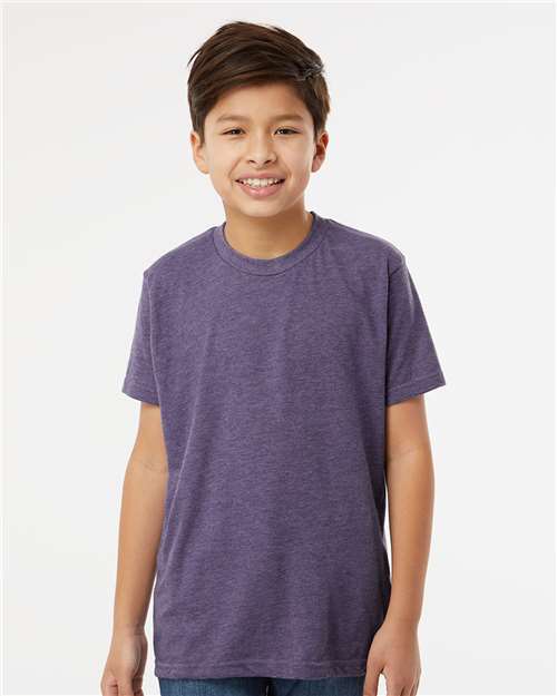 M&O Youth Deluxe Blend T-Shirt - 3544 - 3544M Heather Purple