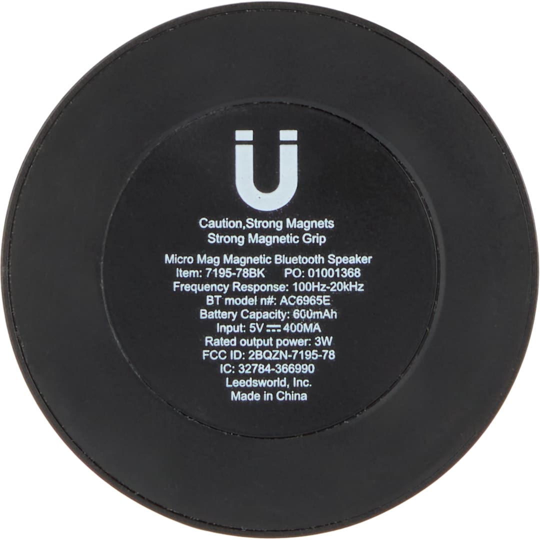 Micro Mag Magnetic Bluetooth Speaker - 7195-78 Black