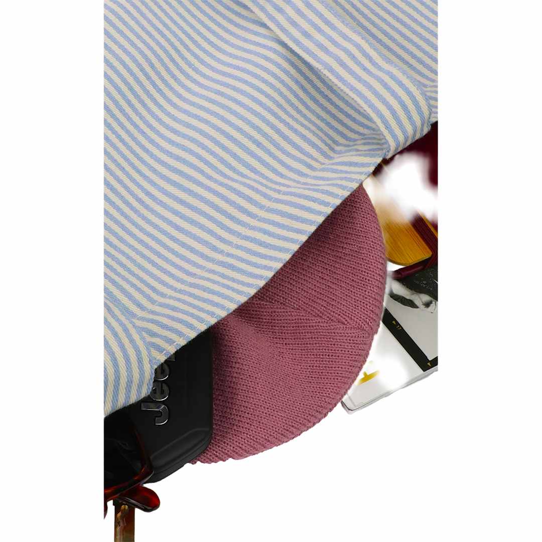 Striped Pacific Recycled Cotton Shopper Tote - 7901-53 Blue