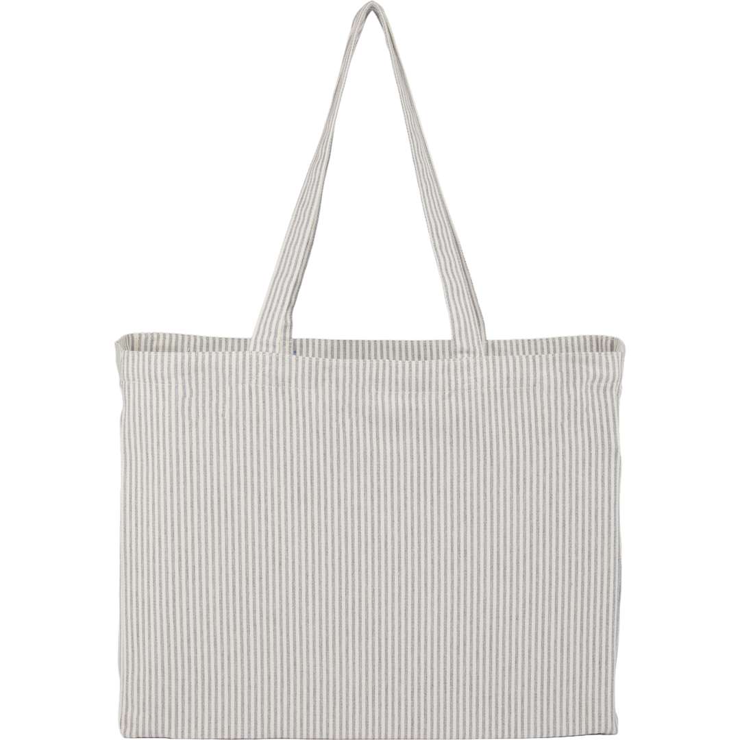 Striped Pacific Recycled Cotton Shopper Tote - 7901-53 Gray