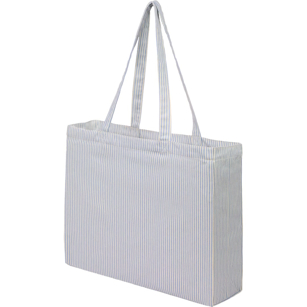 Striped Pacific Recycled Cotton Shopper Tote - 7901-53 Blue