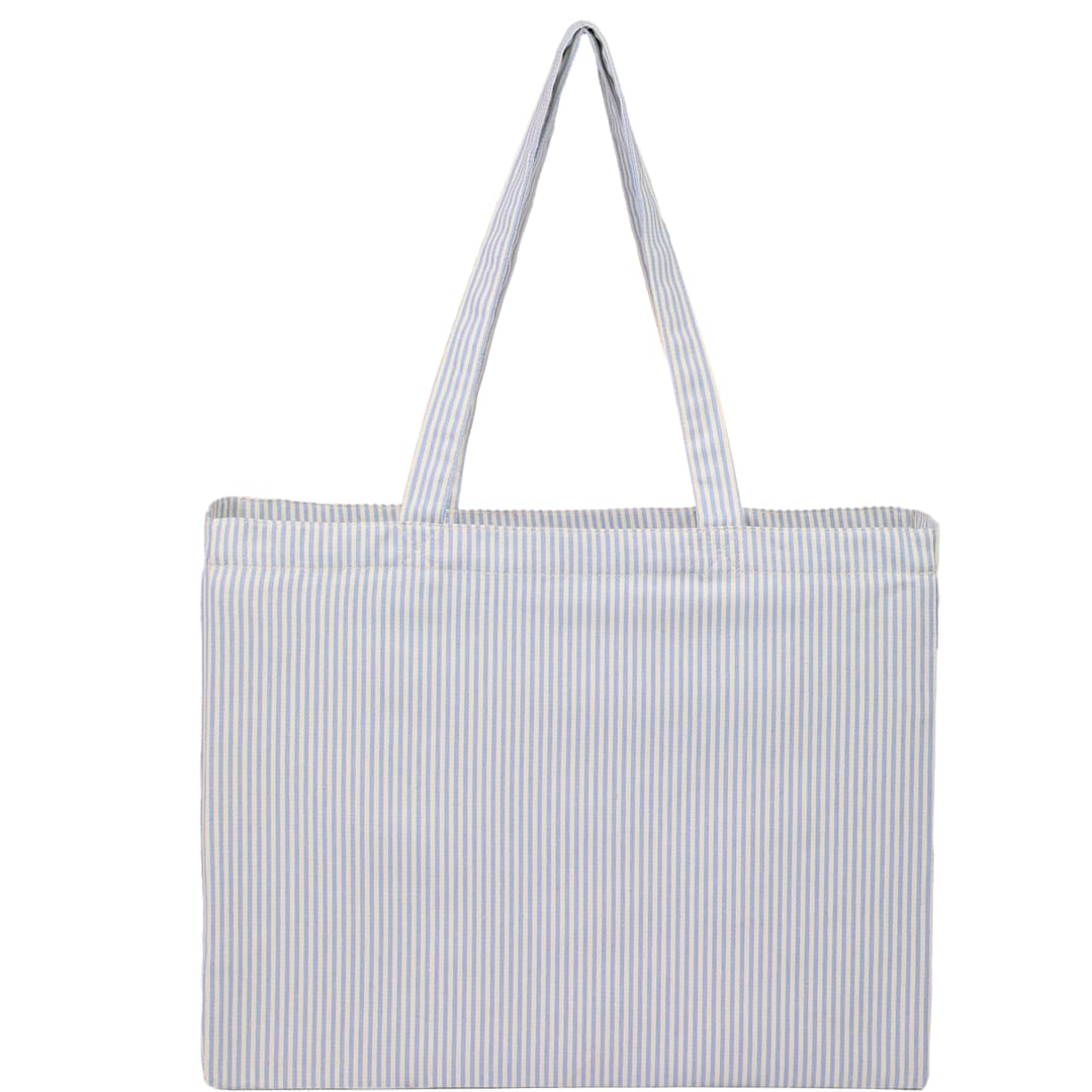 Striped Pacific Recycled Cotton Shopper Tote - 7901-53 Blue