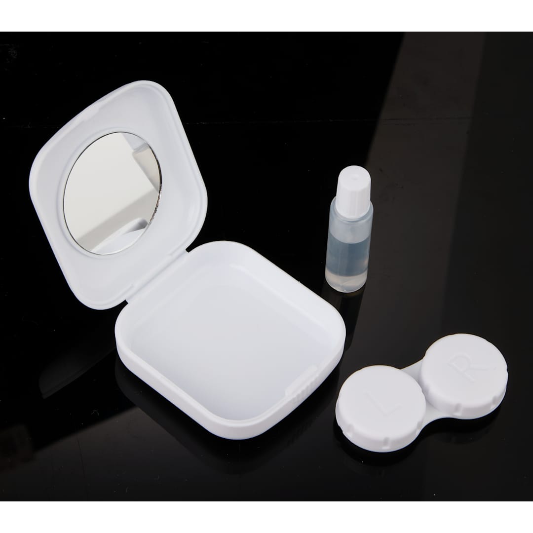 Bullet Recycled Contact Lens Travel Kit w Mirror - SM-1423 White