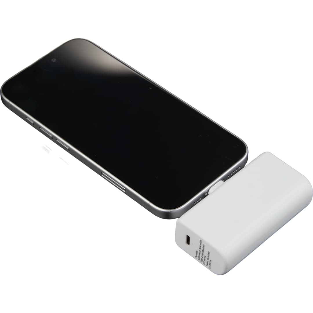 Bullet Stay Powered 1200 mAh Power Bank with Type-C Tip - SM-2856 White