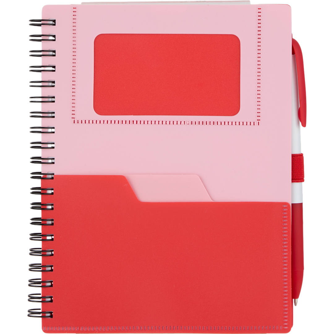 5” x 7” FSC® Recycled Stash Spiral Notebook - SM-5339 Red