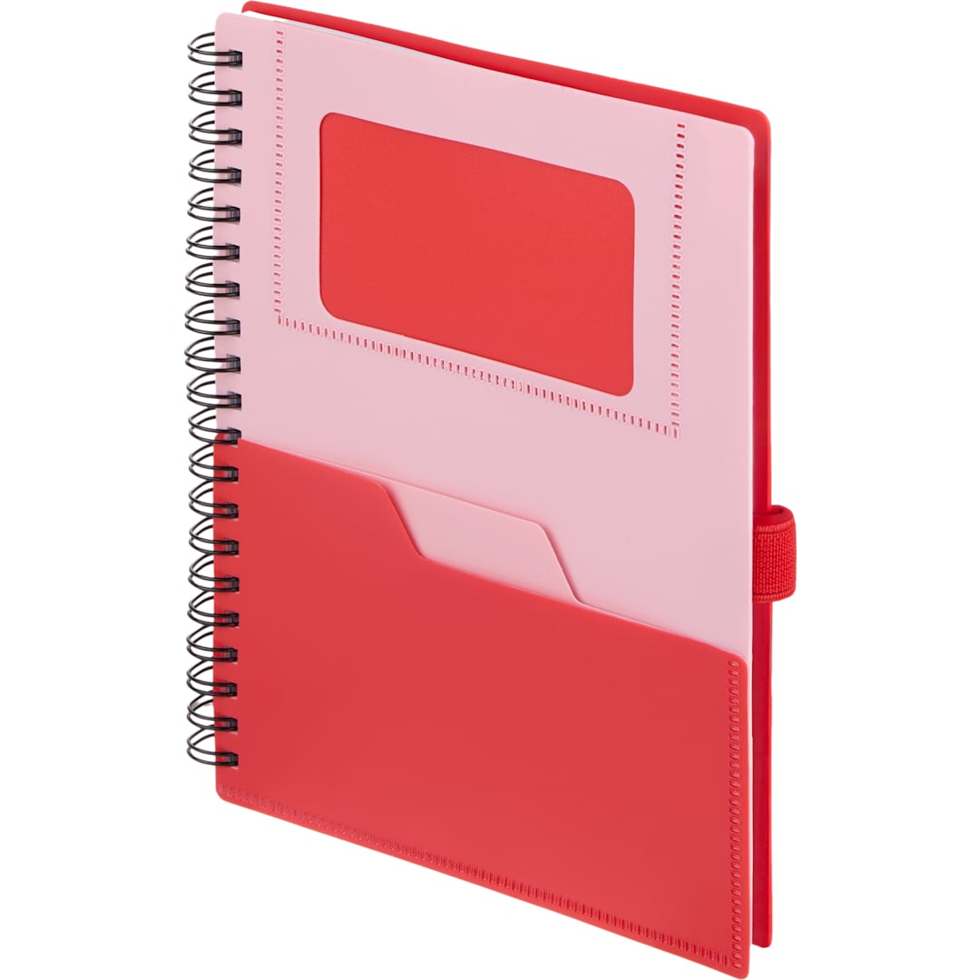 5” x 7” FSC® Recycled Stash Spiral Notebook - SM-5339 Red