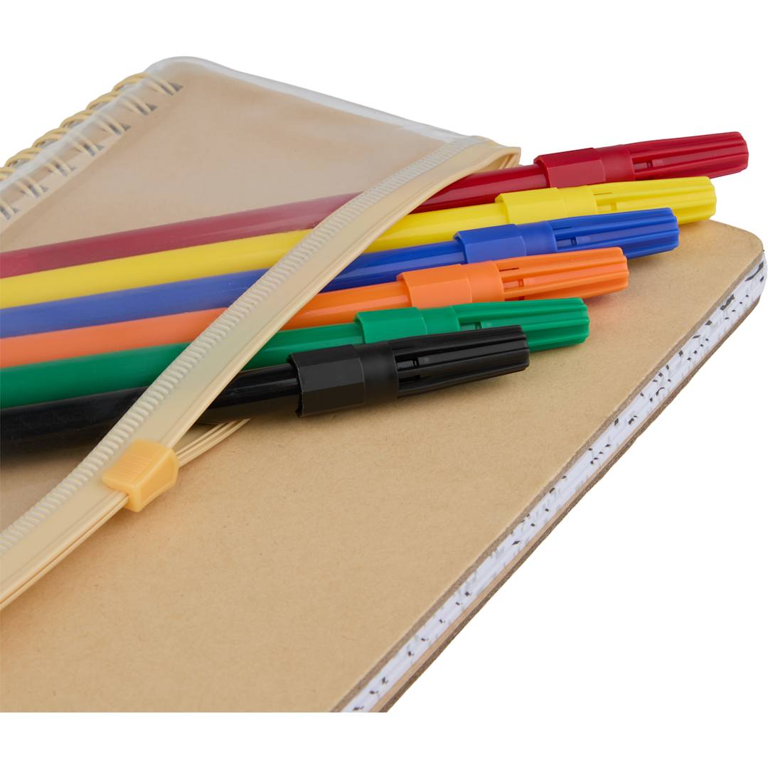 5" x 7" FSC® Mix Doodle Notebook with Markers? - SM-5346 Natural