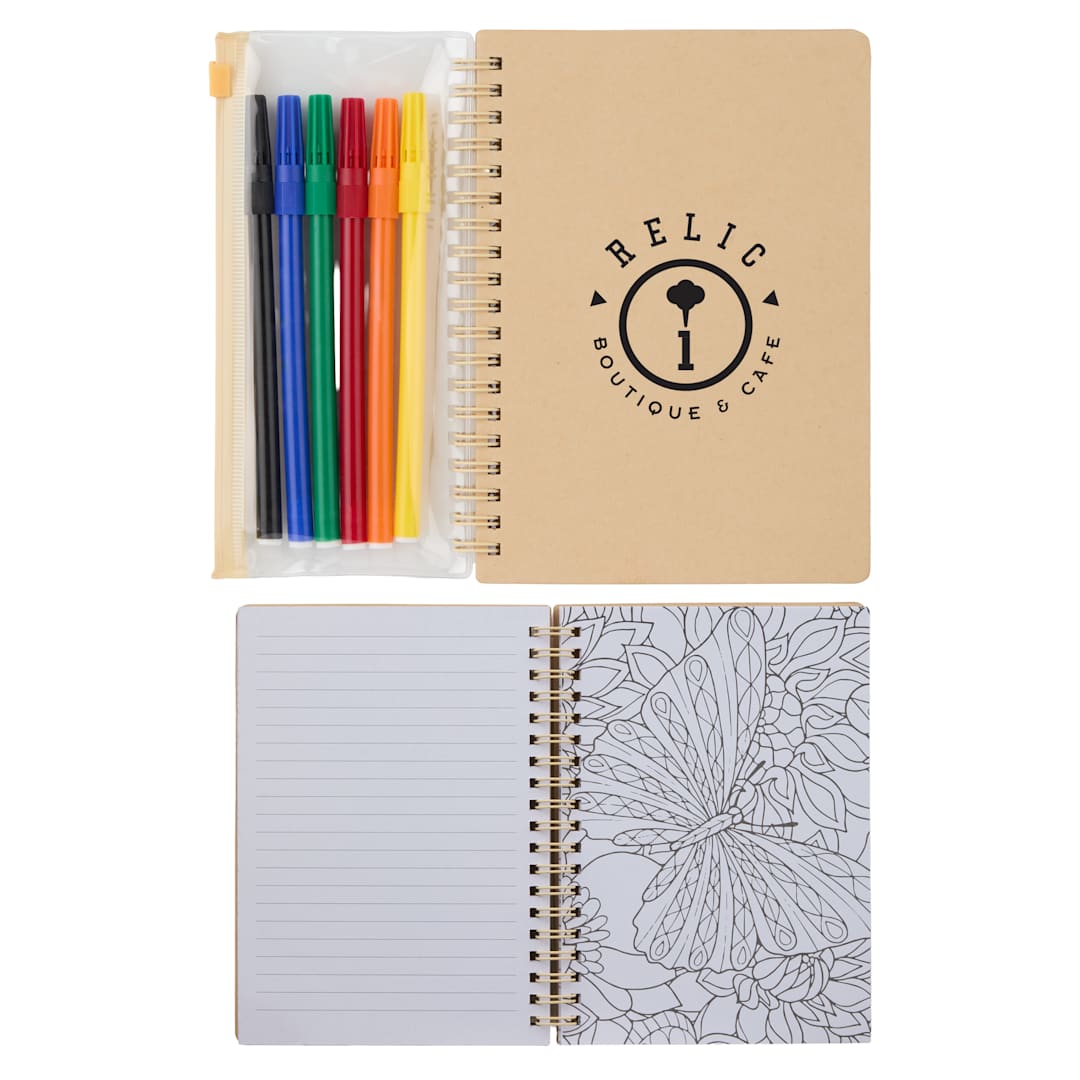5" x 7" FSC® Mix Doodle Notebook with Markers? - SM-5346 Natural