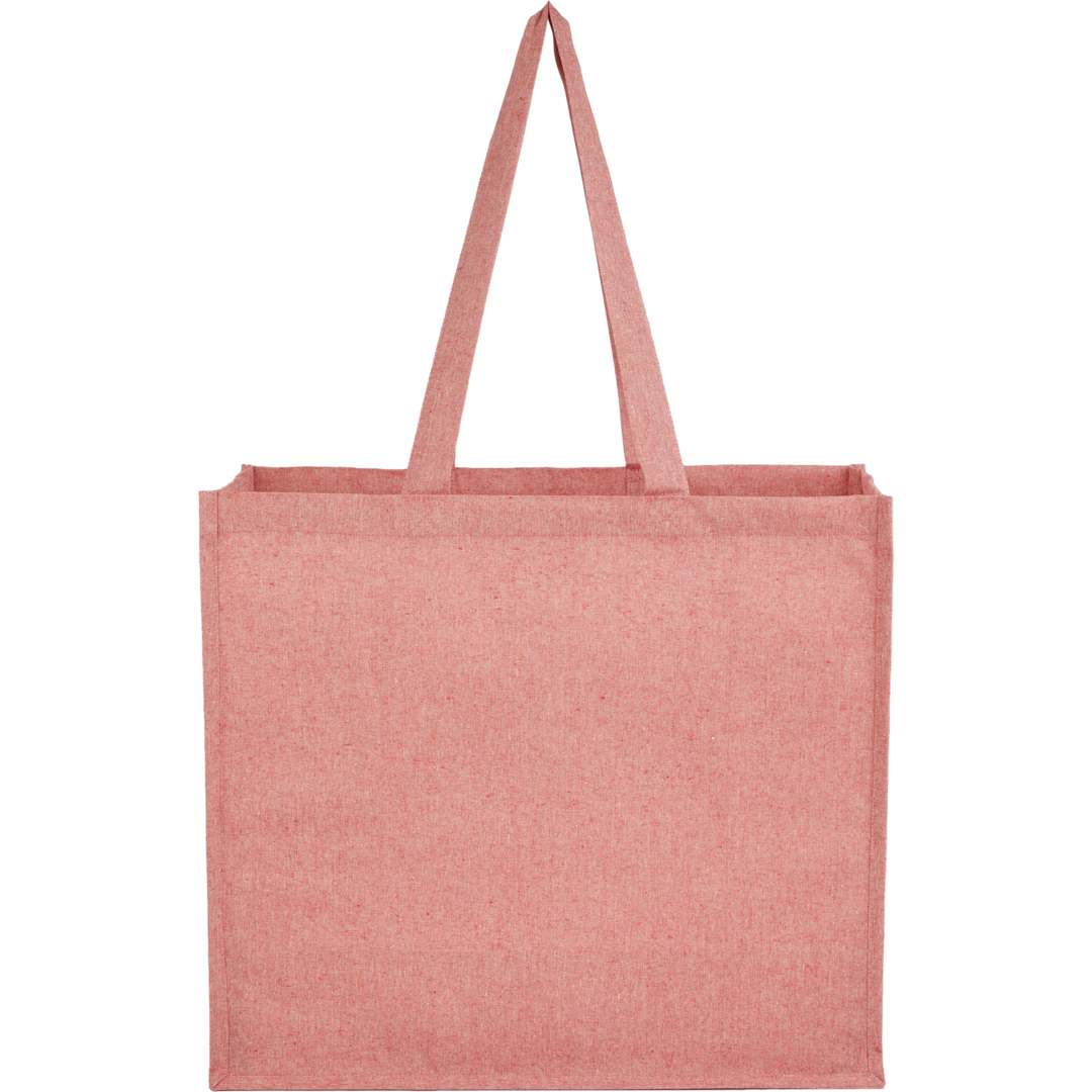 4oz Recycled Cotton Shopper Tote with Laminated - SM-5452 Red