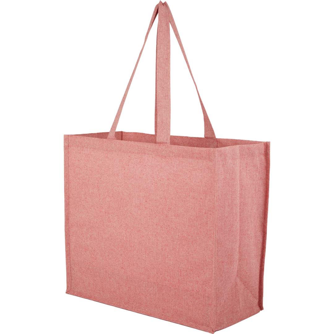 4oz Recycled Cotton Shopper Tote with Laminated - SM-5452 Red