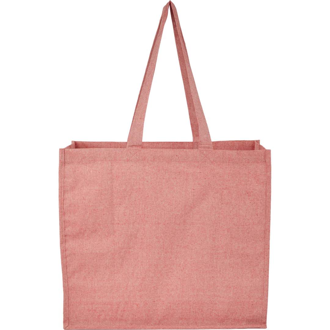 4oz Recycled Cotton Shopper Tote with Laminated - SM-5452 Red