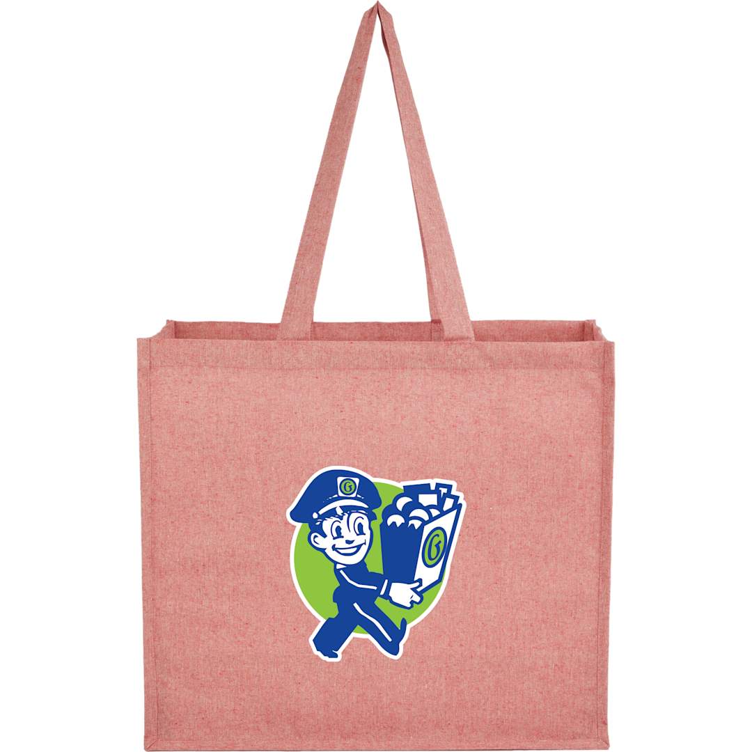 4oz Recycled Cotton Shopper Tote with Laminated - SM-5452 Red