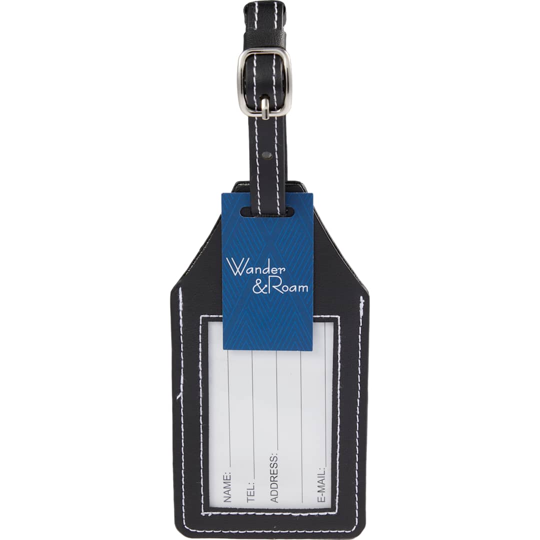 Wander & Roam Wander &amp; Roam Luggage Tag w/ Air Tag Holder - 1126-06 Black