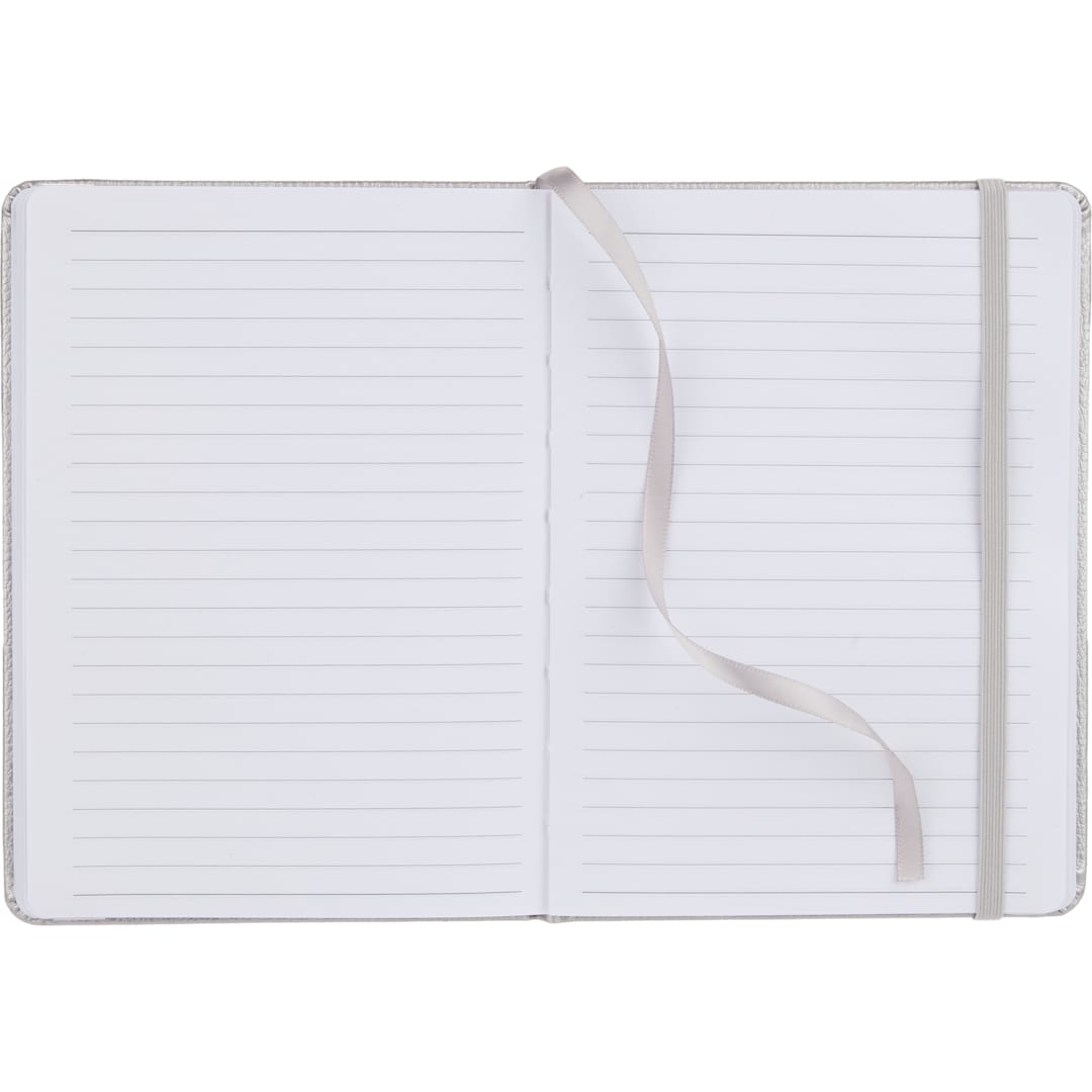 5” x 7” FSC® Recycled Pebble Hard Bound Journal - 2900-59 Silver