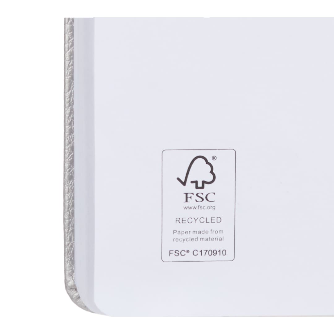 5” x 7” FSC® Recycled Pebble Hard Bound Journal - 2900-59 Silver
