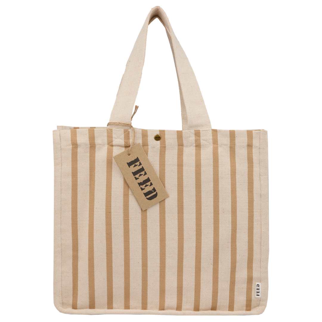 Feed FEED Cotton and Jute Striped Tote - 7901-47 Natural