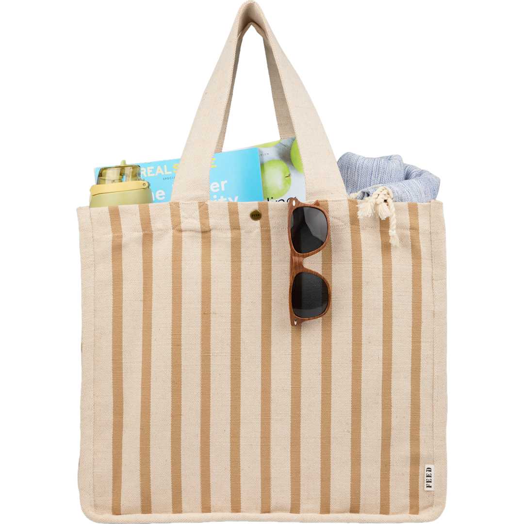 Feed FEED Cotton and Jute Striped Tote - 7901-47 Natural