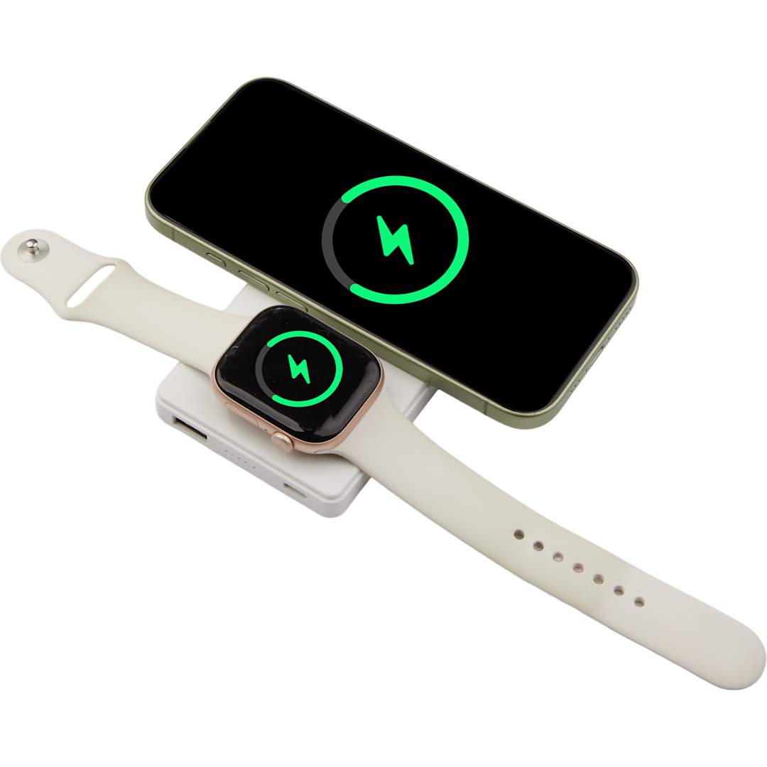 4000mAh MagClick™ PowerBank with iWatch Charger - SM-2854 White