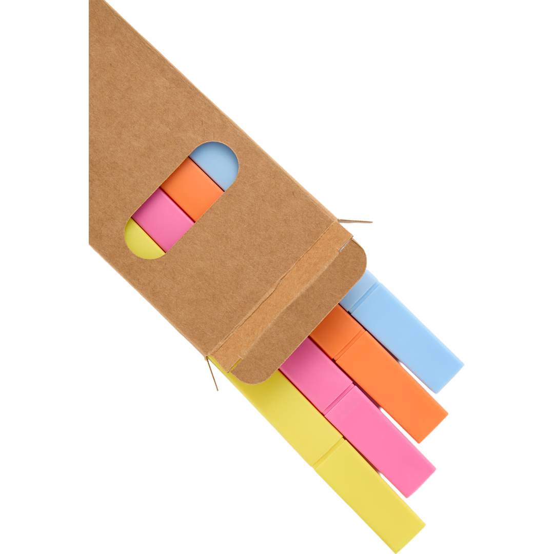 4-Piece Square Recycled Highlighter Set - SM-5328 Natural