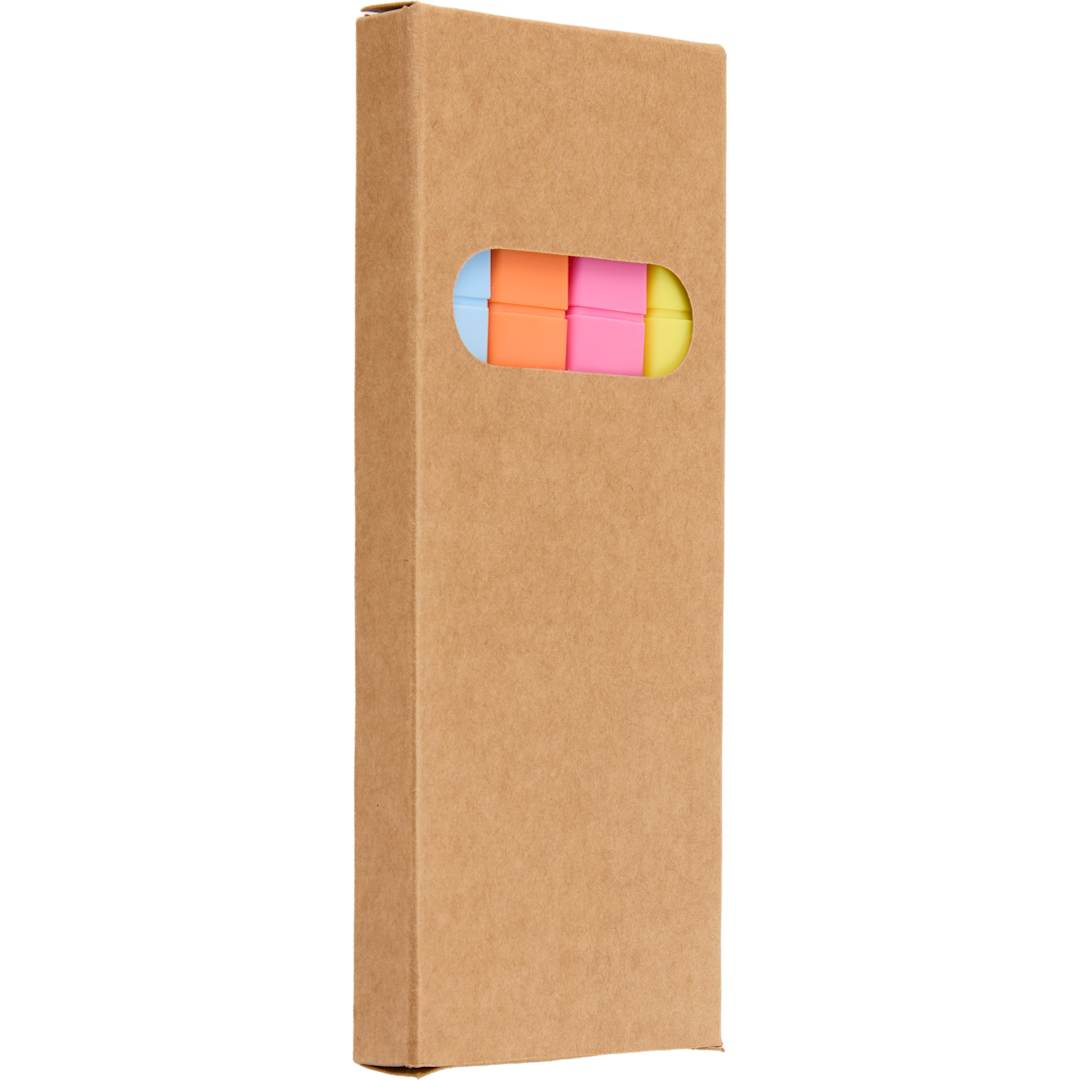 4-Piece Square Recycled Highlighter Set - SM-5328 Natural