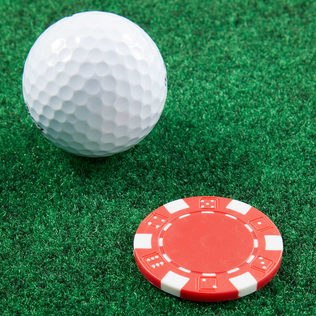 Recycled Poker Chip Ball Marker - SM-8905 Red