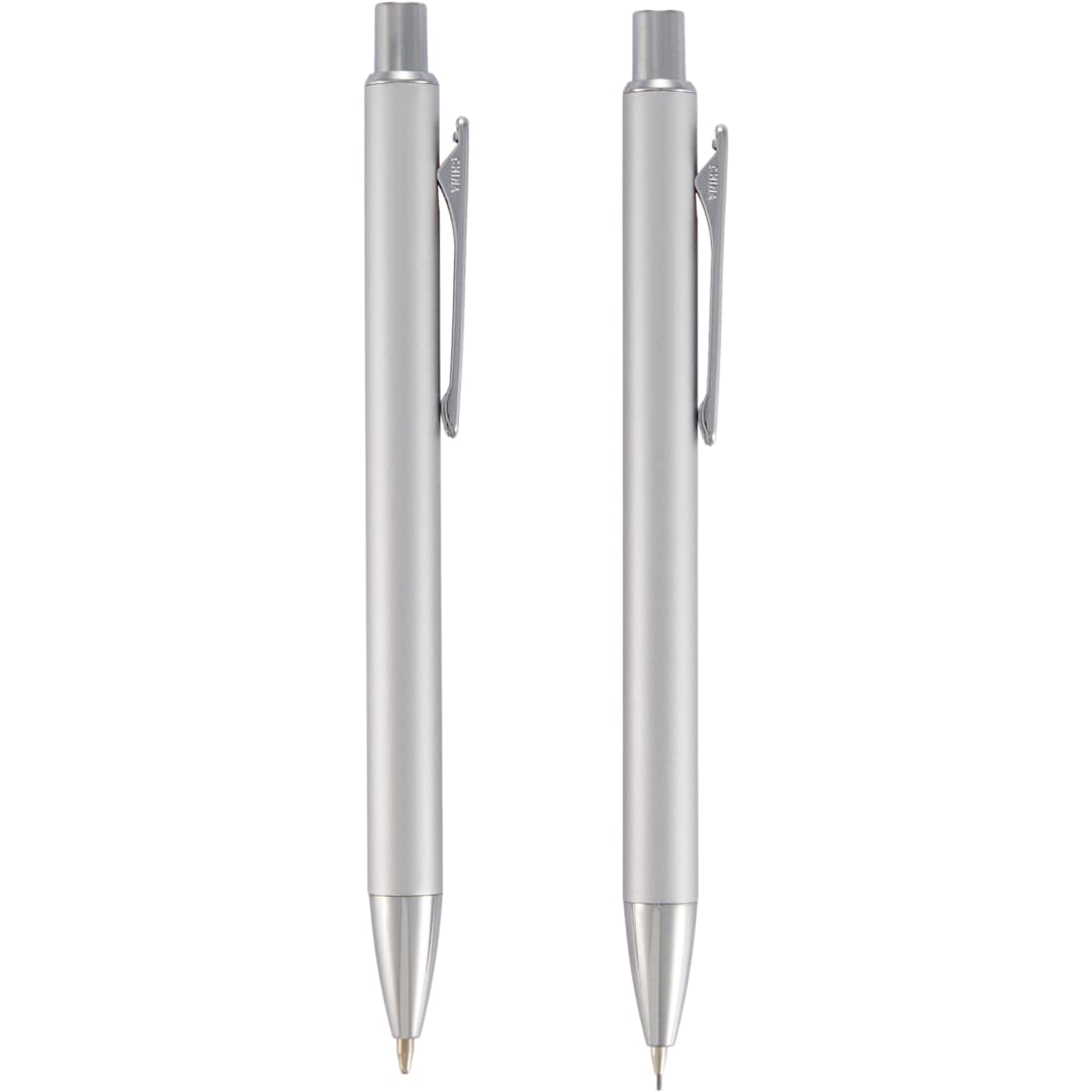 June Recycled Pen and Pencil Set - 1066-74 Silver