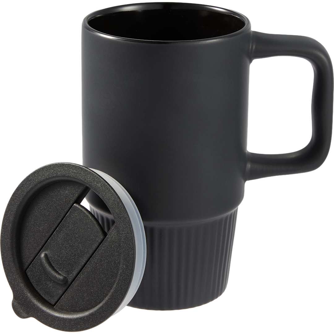 Camden 13oz Ceramic Mug w/ Lid - 1600-74 Black