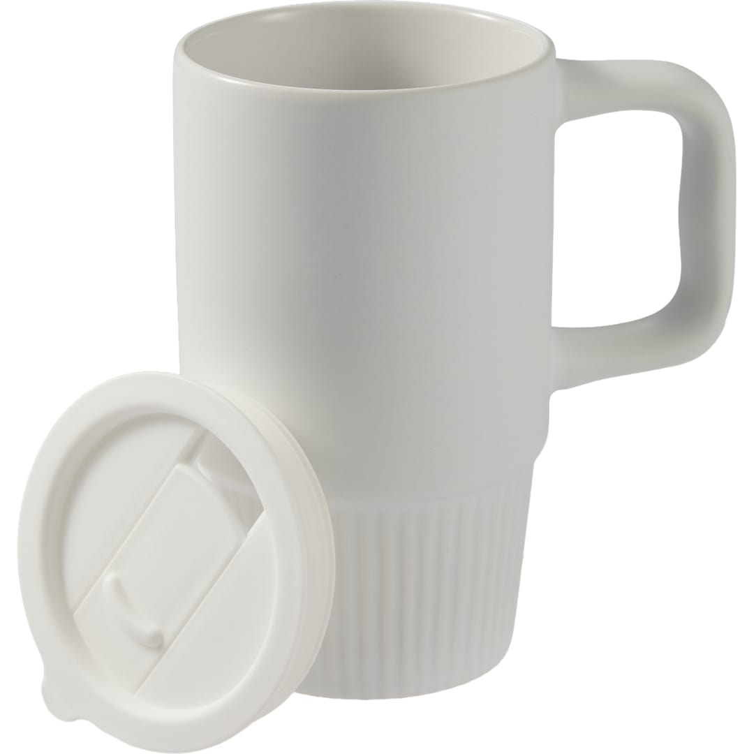 Camden 13oz Ceramic Mug w/ Lid - 1600-74 White
