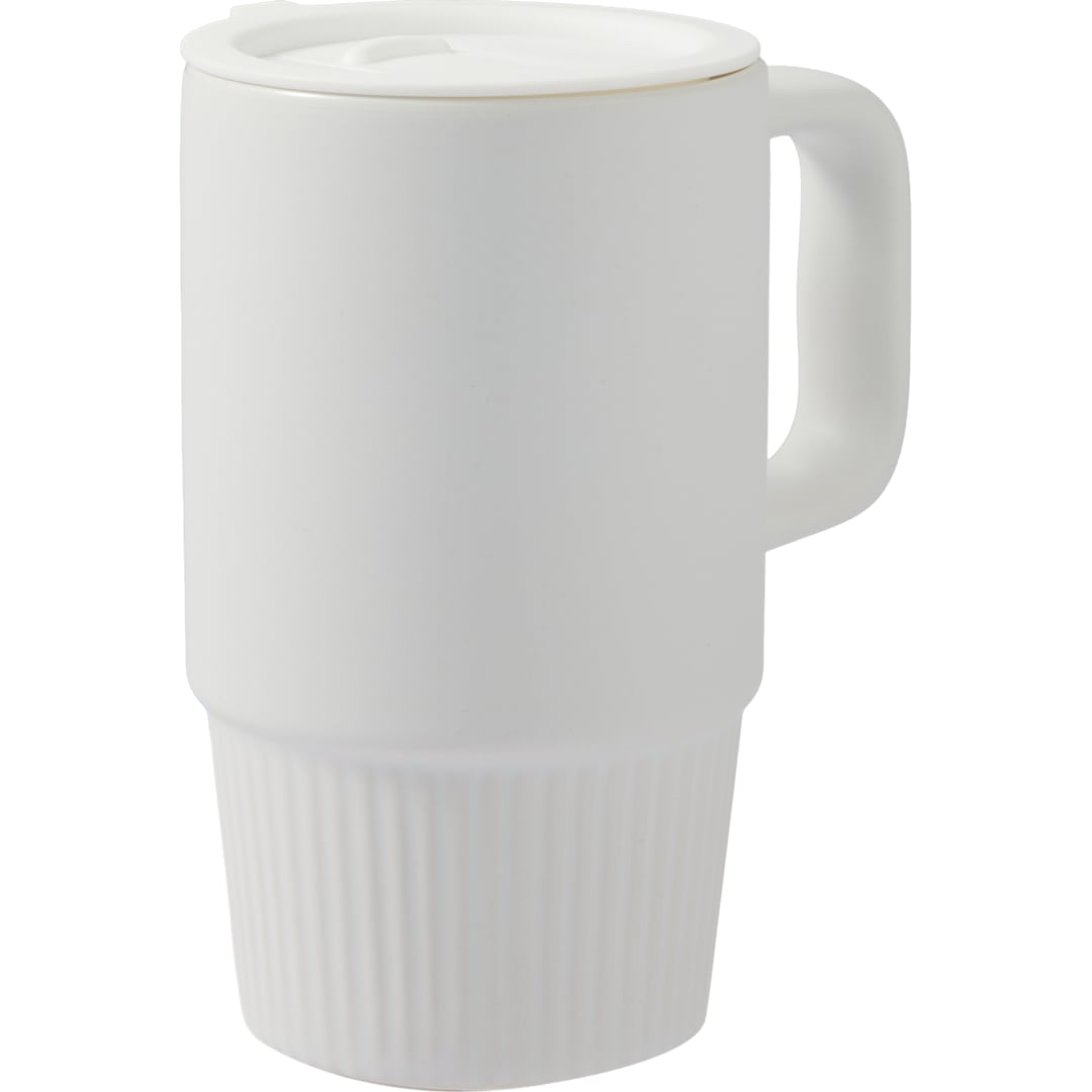 Camden 13oz Ceramic Mug w/ Lid - 1600-74 White