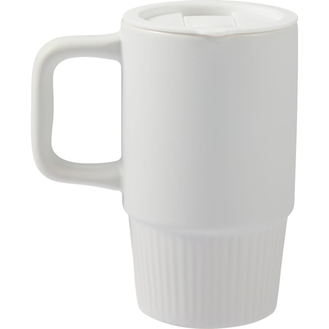 Camden 13oz Ceramic Mug w/ Lid - 1600-74 White