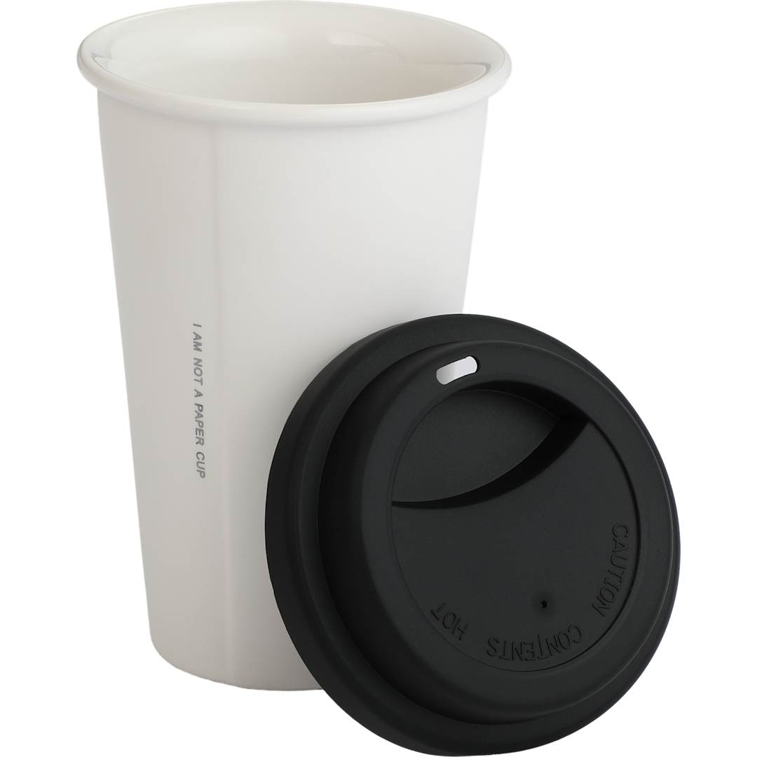 I'm Not a Paper Cup 10oz Ceramic Tumbler w/ Lid - 1600-78 White