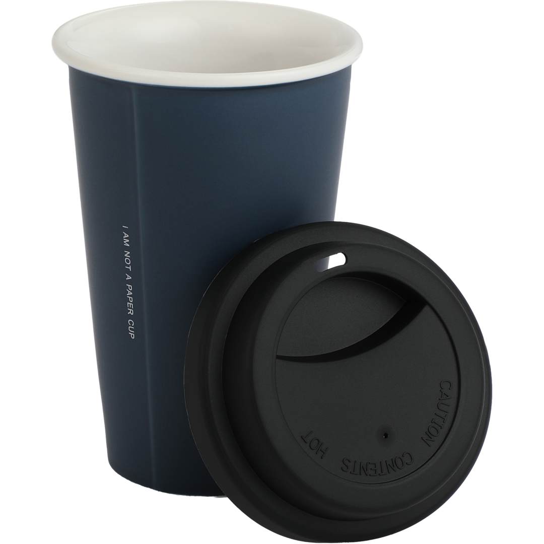 I'm Not a Paper Cup 10oz Ceramic Tumbler w/ Lid - 1600-78 Blue