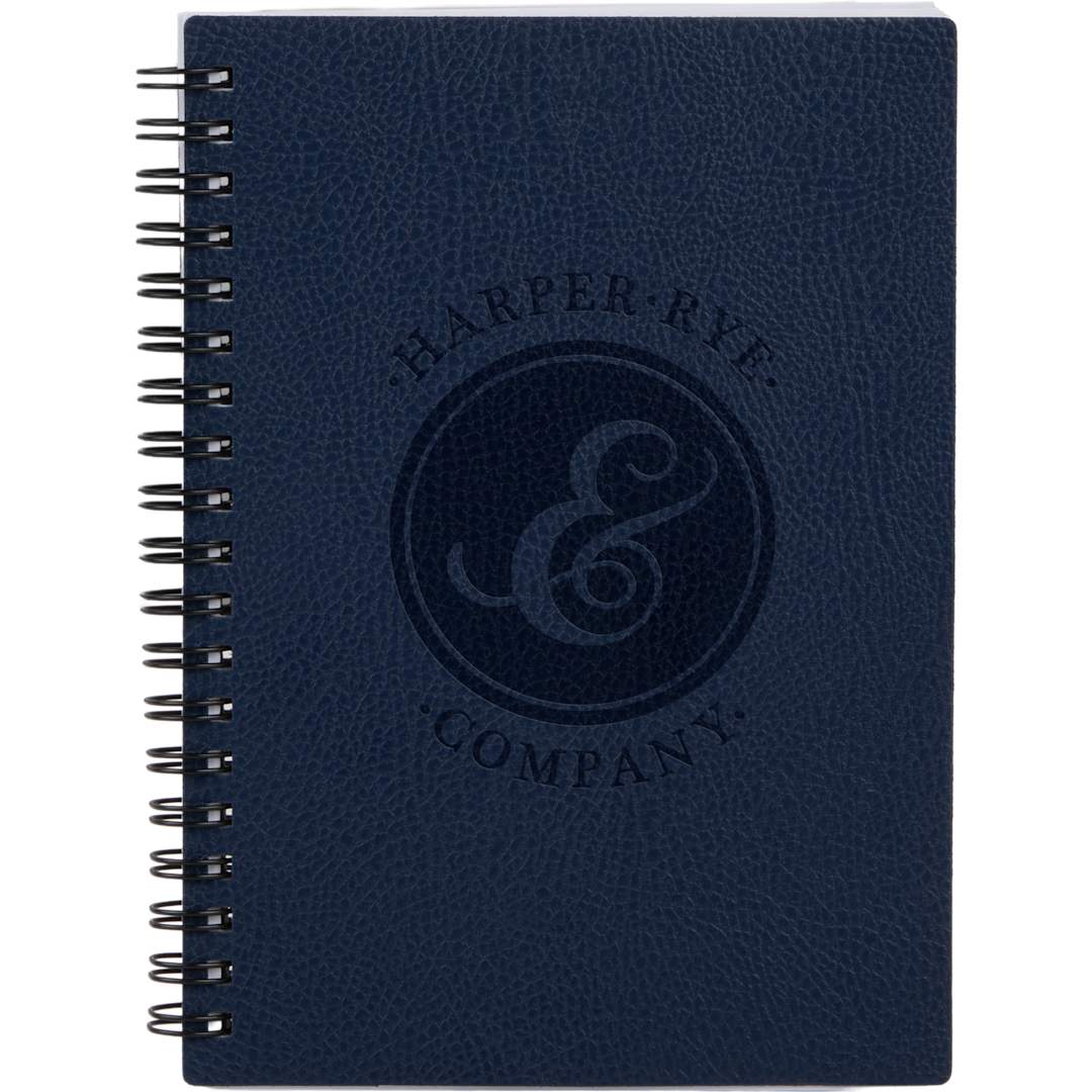 5” x 7” FSC ® Recycled Pebble Grain Spiral Journal - 2900-60 Blue
