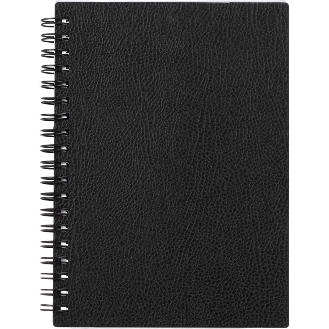 5” x 7” FSC ® Recycled Pebble Grain Spiral Journal - 2900-60 Black