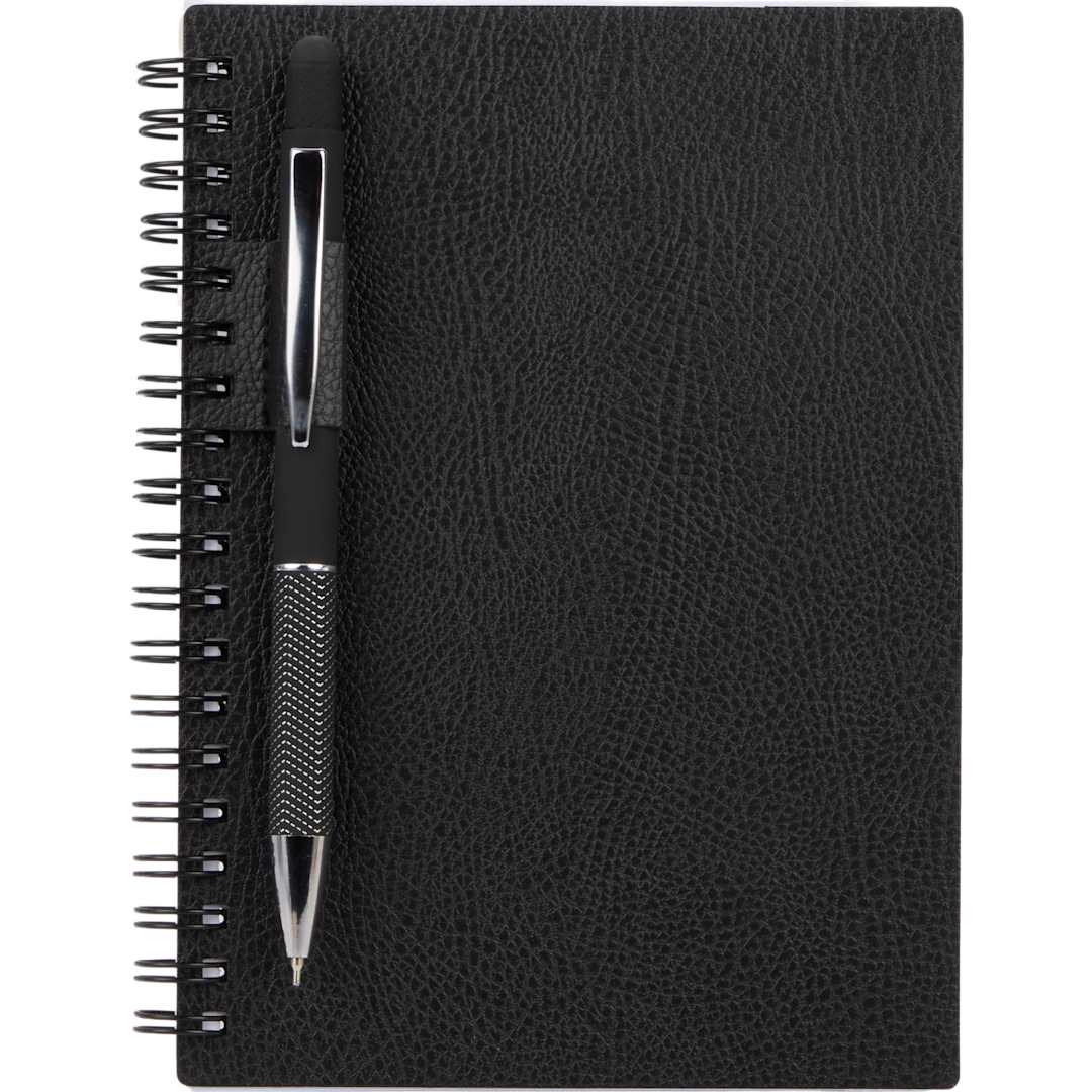 5” x 7” FSC ® Recycled Pebble Grain Spiral Journal - 2900-60 Black