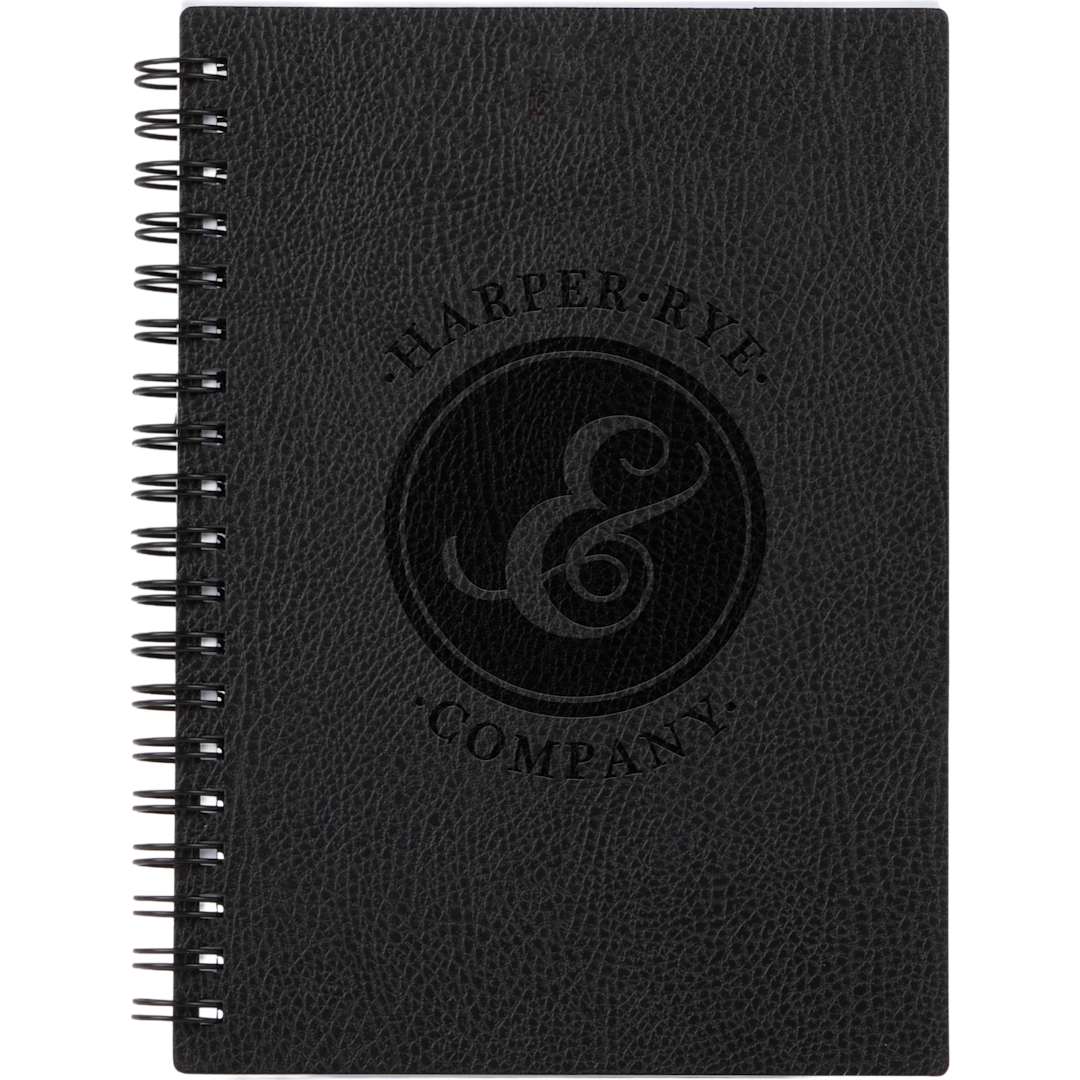 5” x 7” FSC ® Recycled Pebble Grain Spiral Journal - 2900-60 Black