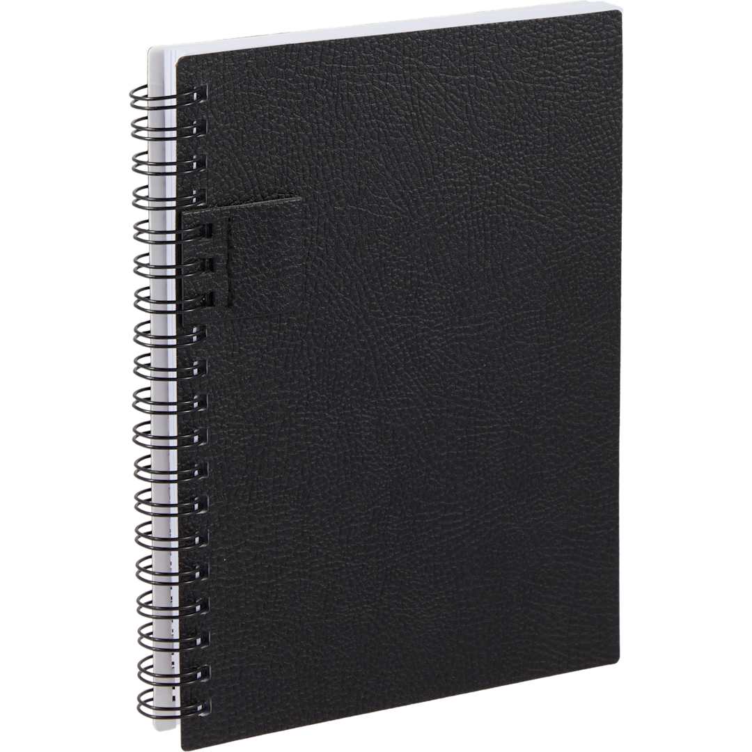 5” x 7” FSC ® Recycled Pebble Grain Spiral Journal - 2900-60 Black