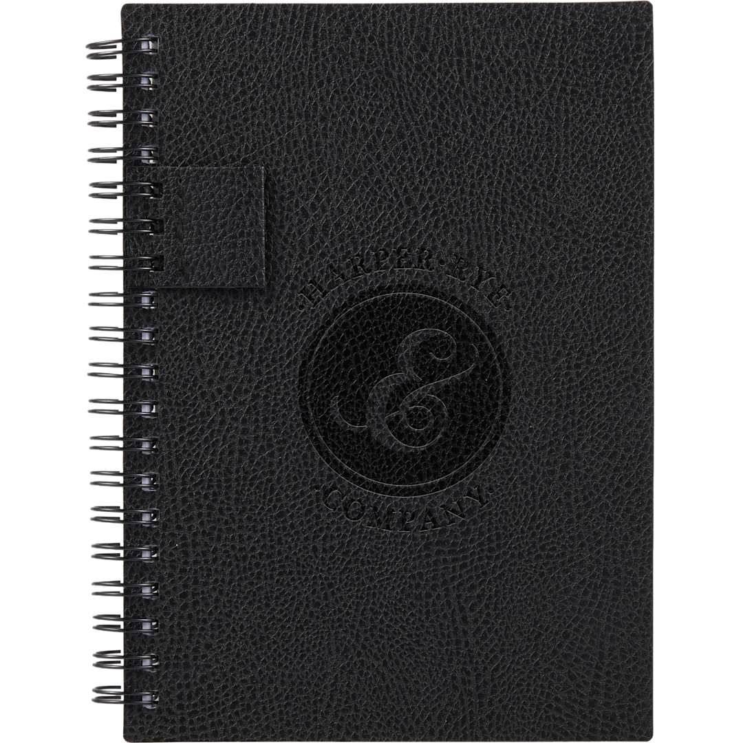 5” x 7” FSC ® Recycled Pebble Grain Spiral Journal - 2900-60 Black