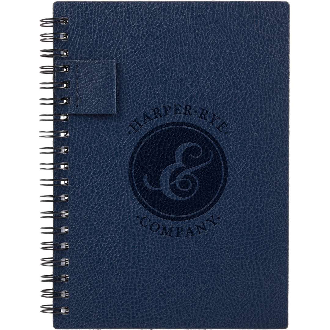 5” x 7” FSC ® Recycled Pebble Grain Spiral Journal - 2900-60 Blue