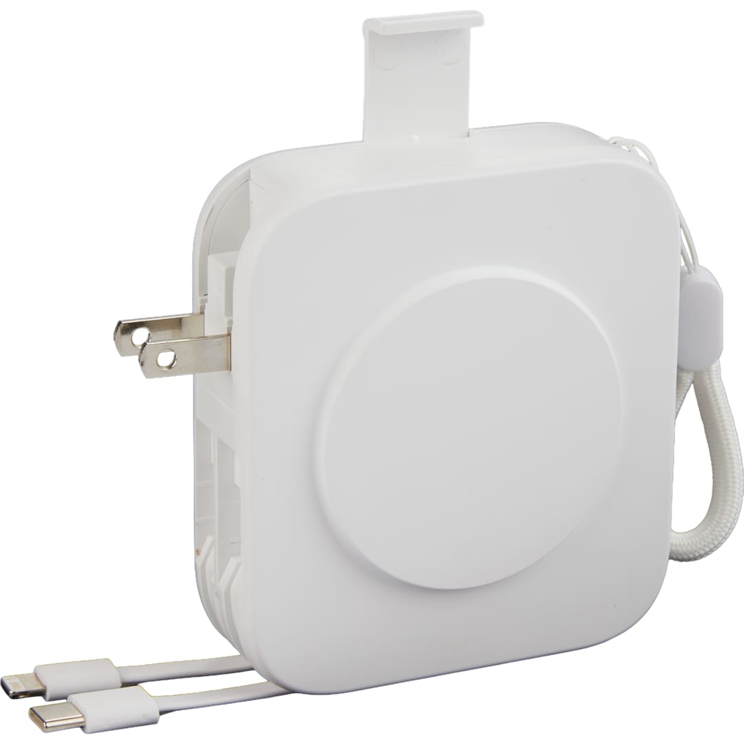 UL Listed 10000 mAh MagClick™ Power Bank with Plug - 7122-28 White